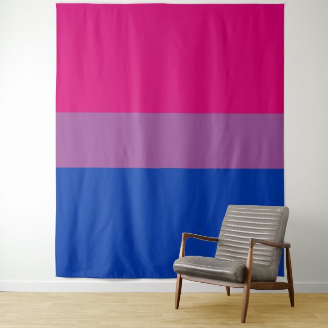 Tenture Drapeau de la fierté bisexuel vertical (En situation)