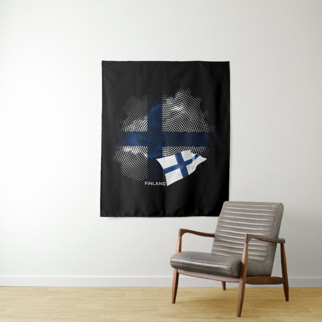 Tenture Drapeau de la Finlande (En situation)