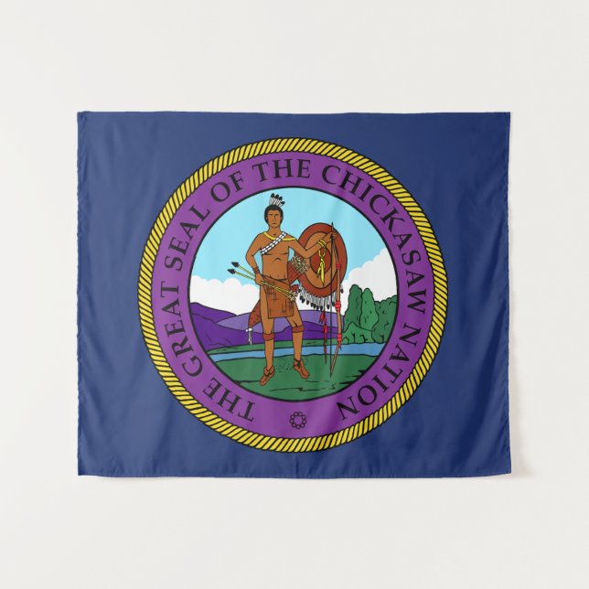 Tenture Drapeau de la nation Chickasaw (Devant (Horizontal))
