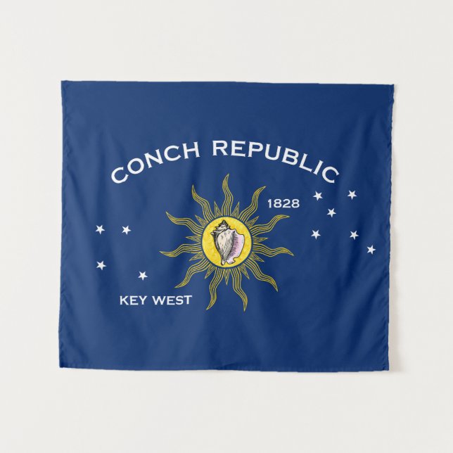 Tenture Drapeau de la République de Conch, Drapeau de Key  (Devant (Horizontal))