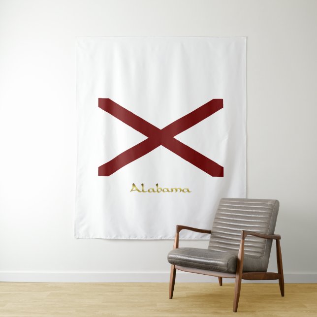 Tenture Drapeau de l'Alabama (En situation)