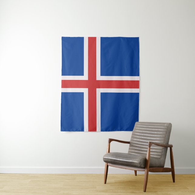 Tenture Drapeau de l'Islande (En situation)