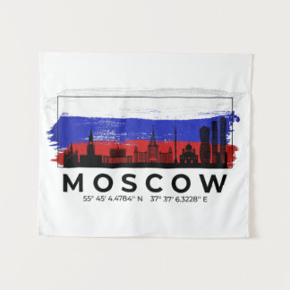 Tenture Drapeau de pinceau de Moscou Russie