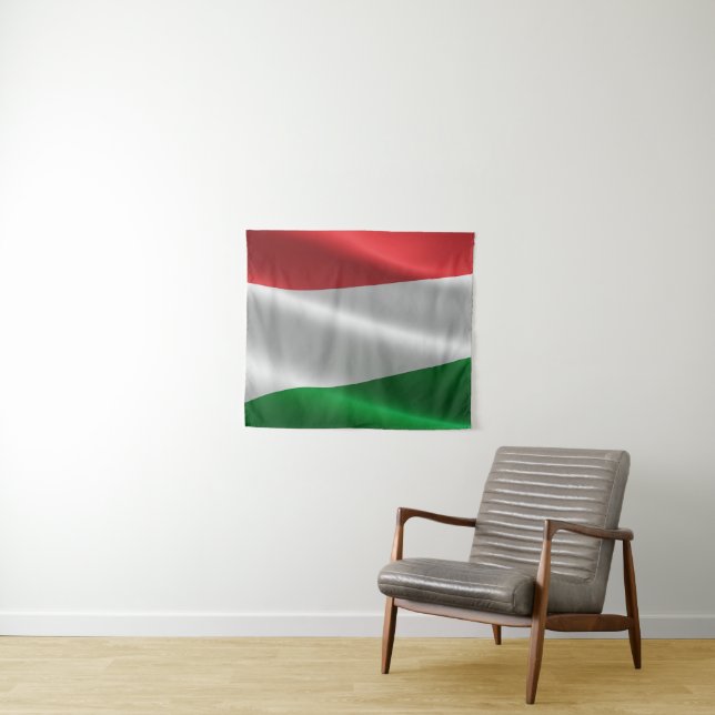 Tenture Drapeau hongrois (En situation (horizontale))