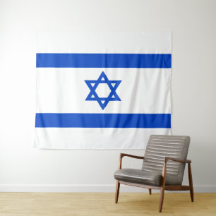 Tenture Drapeau Israël étoile bleue de David