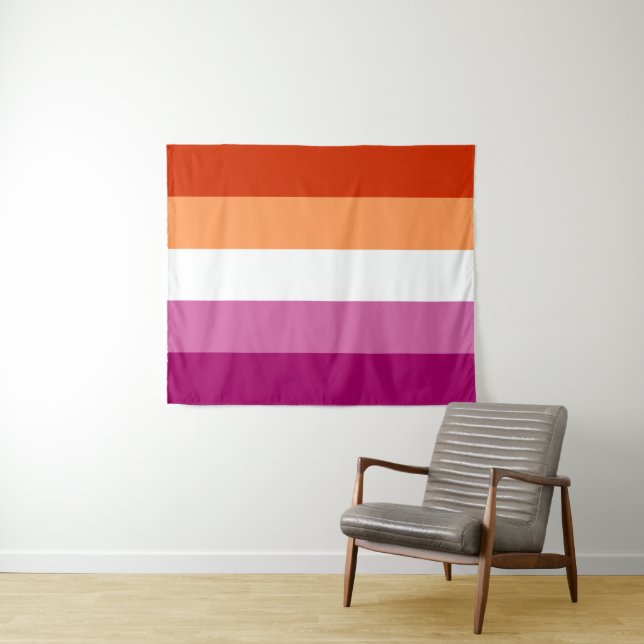 Tenture Drapeau lesbien 50 x 60 (En situation (horizontale))