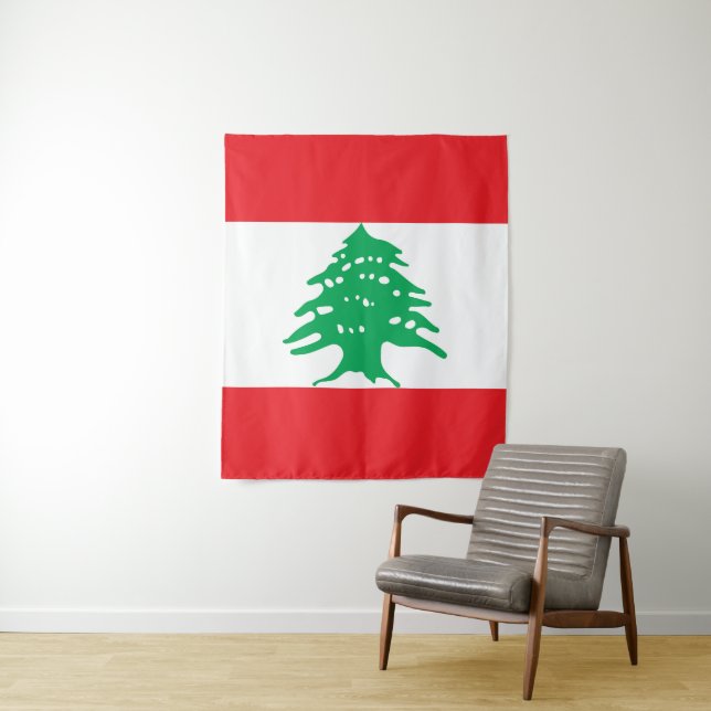 Tenture Drapeau libanais (En situation)