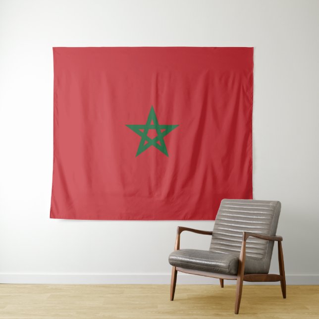 Tenture Drapeau Maroc (En situation (horizontale))