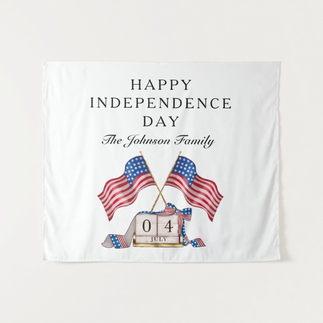 Tenture Drapeau Patriotique USA 4 juillet (Devant (Horizontal))