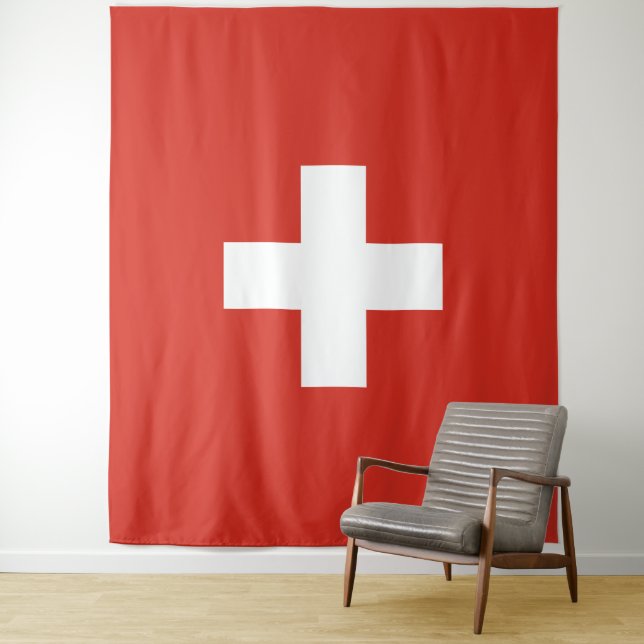 Tenture Drapeau suisse (En situation)