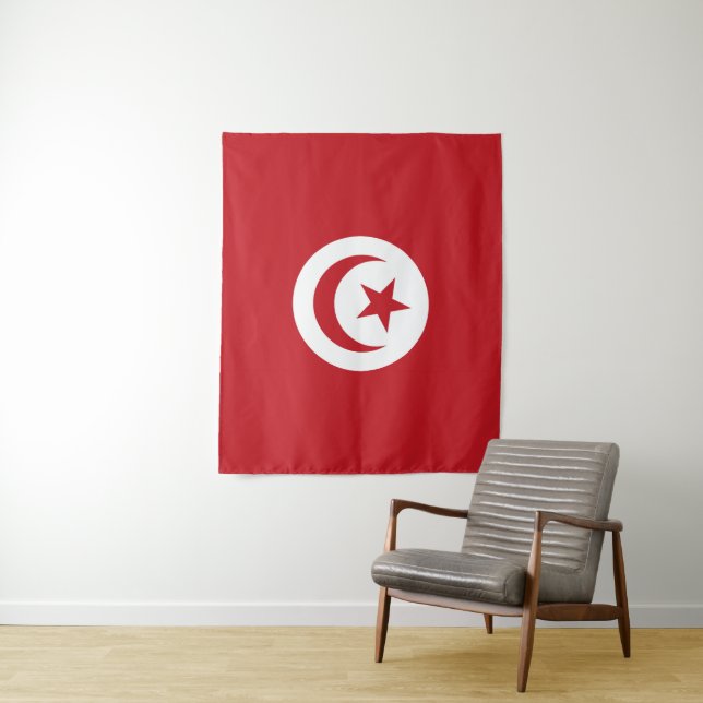 Tenture Drapeau tunisien (En situation)
