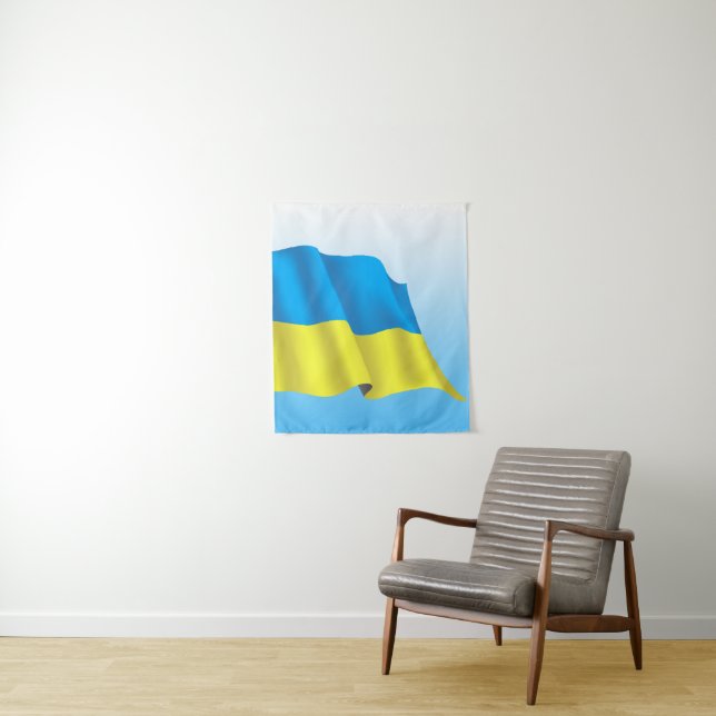 Tenture Drapeau Ukraine (En situation)