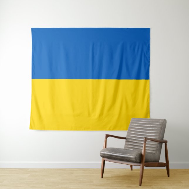 Tenture Drapeau Ukraine (En situation (horizontale))