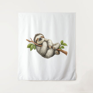 Tenture Dreaming Sloth on a Branch