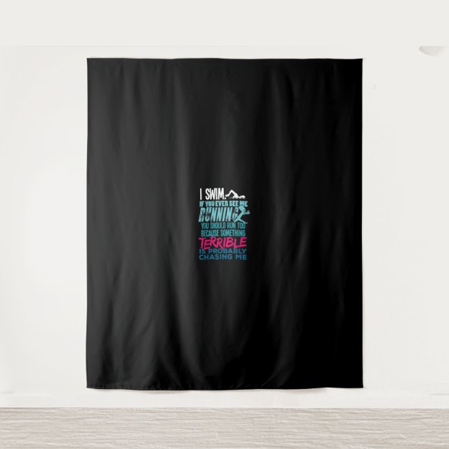 Tenture Drôle cadeau de natation pour nager (Devant)