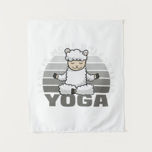 Tenture Drôle mignon lama faisant du yoga. drôle pose yoga
