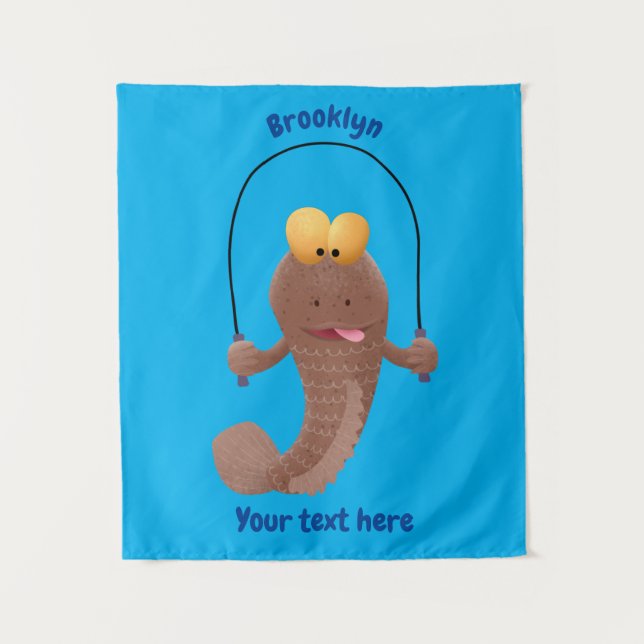 Tenture Drôle sauter boudskipper poisson dessin animé (Devant)