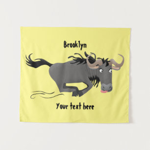 Tenture Drôle wildebeest tourner dessin animé illustration