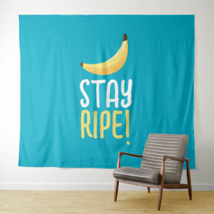 Tenture Drôles de faveurs de fête à la banane rétro avec d