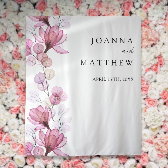 Tenture Dusty Rose Floral Mariage Photo Booth fond (Dusty Rose Floral Wedding Photo Booth Backdrop)