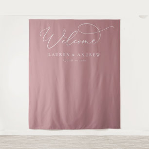 Tenture Dusty Rose Minimalist Mariage Photo Booth fond