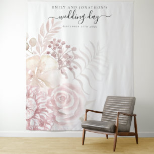 Tenture Dusty Rose rose Florals Mariage arrière-plan photo