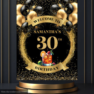 Tenture Écran glamour 30e anniversaire Whiskey Black Gold