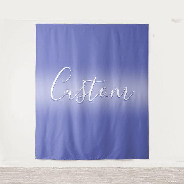 Tenture Écriture cursive éditable | Violet blanc et violet (Devant)