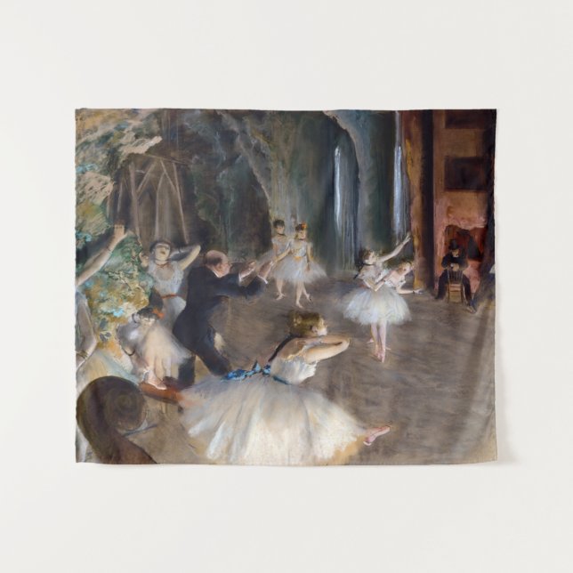 Tenture Edgar Degas - La répétition du ballet sur scène (Devant (Horizontal))