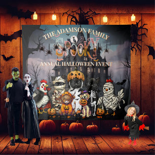Tenture Éffrayant annuel Halloween Famille Contexte