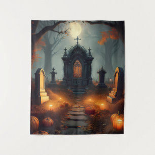 Tenture Éffrayant Halloween Haunted Grave Yard