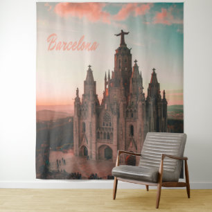 Tenture Église de Barcelone en Espagne