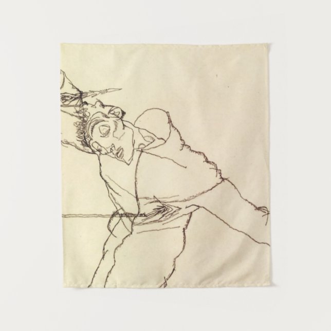 Tenture Egon Schiele-Self Portrait As St Sebastian (Devant)
