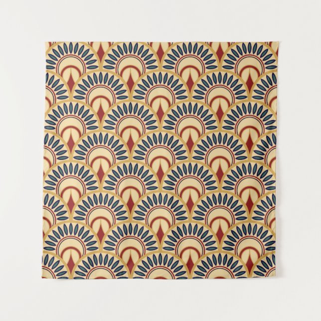 Tenture Egyptian Motif Fish Scales Seamless Pattern (Devant)