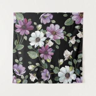 Tenture Elégance motif sans couture avec fleurs cosmos