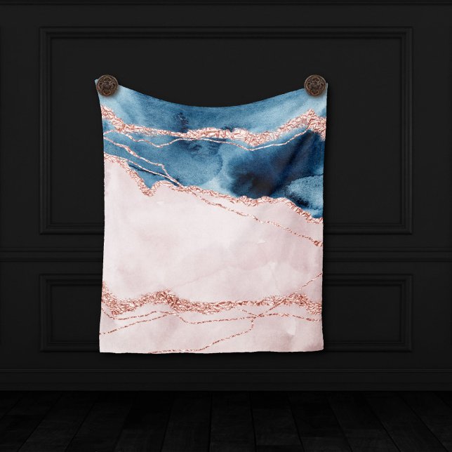Tenture Élégance mystique | Turquoise Bleu et Rose Or Agat (Créateur téléchargé)