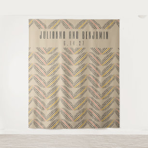 Tenture Elégant Art Déco Beige Mariage Photo fond