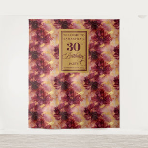 Tenture Elégant Blush Bourgogne Gold 30e fête d'anniversai