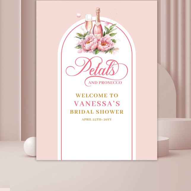 Tenture Elegant blush gold petals and prosecco wall banner (Elegant blush gold petals and prosecco wall banner)
