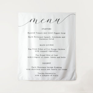 Tenture Elégant Calligraphy Fabric Menu Mariage