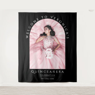 Tenture Elegant Chic Black Classica Quinceañera Photo