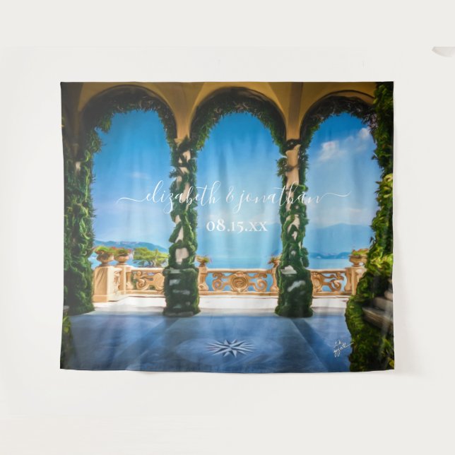 Tenture Elégant Italie Arches Mariages Photo Booth Backdro (Devant (Horizontal))