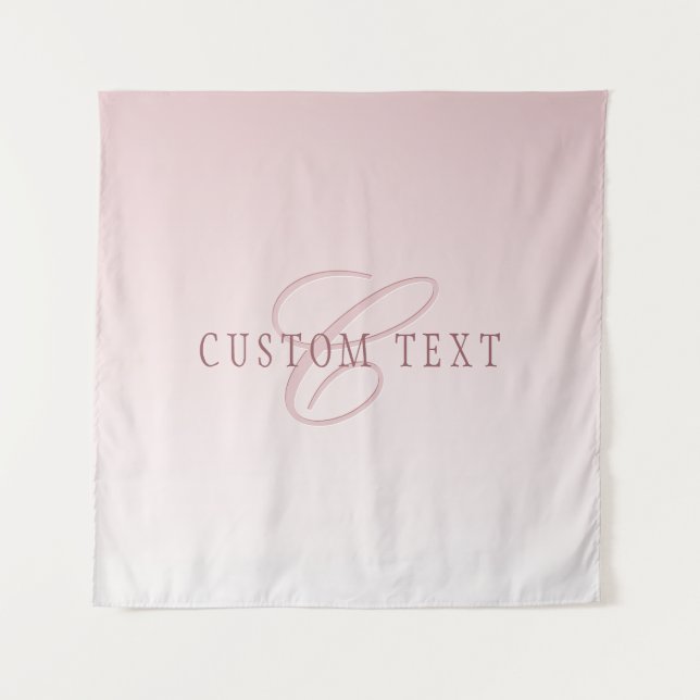 Tenture Élégant lettrage et monogramme | Rose Ombre (Devant)