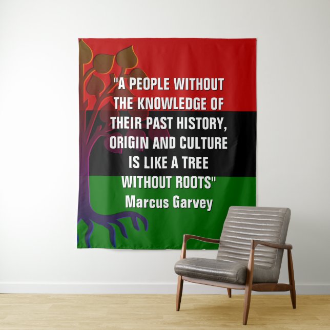 Tenture Élégant Marcus Garvey TREE SANS RACINE (En situation)