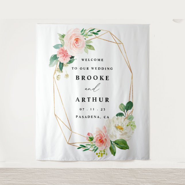 Tenture Elégant Mariage personnalisé fond photo (Devant)