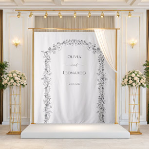 Tenture Elégant minimaliste Arc Floral Arch Mariage fond