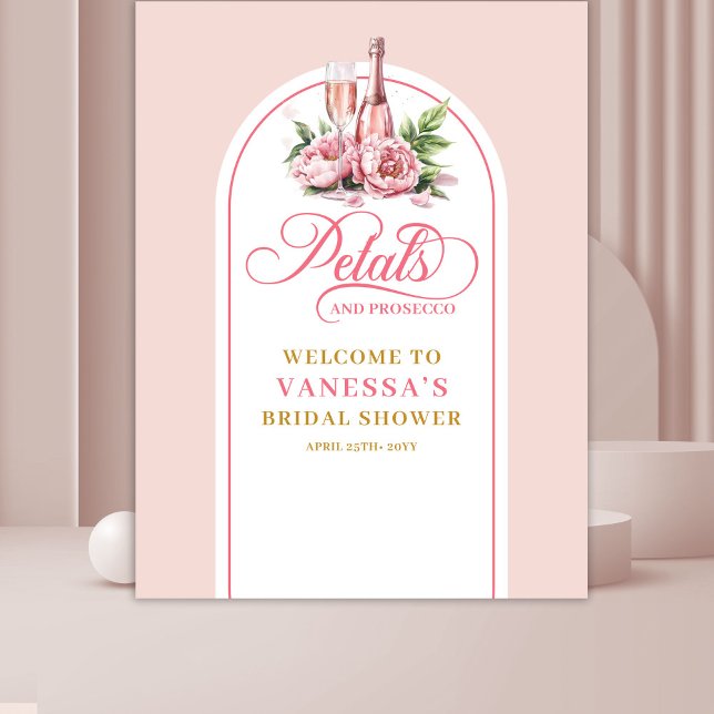 Tenture Elegant petals and prosecco bridal shower banner (Elegant petals and prosecco bridal shower banner)