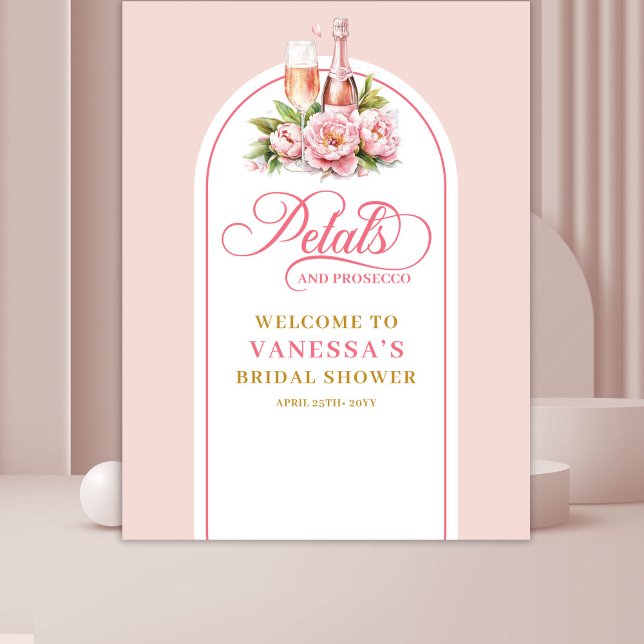 Tenture Elegant petals and prosecco floral banner decor (Elegant petals and prosecco floral banner décor)