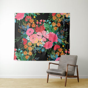 Tenture Elegant Pink watercolor Floral Bouquet Design