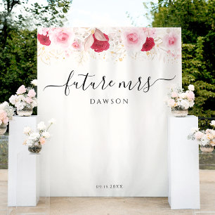 Tenture Elégant rose or Fête des mariées florale fond